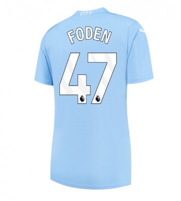 Manchester City Phil Foden #47 Primera Equipación Mujer 2023-24 Manga Corta